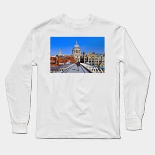 St Paul's Cathedral London Millennium Bridge Long Sleeve T-Shirt